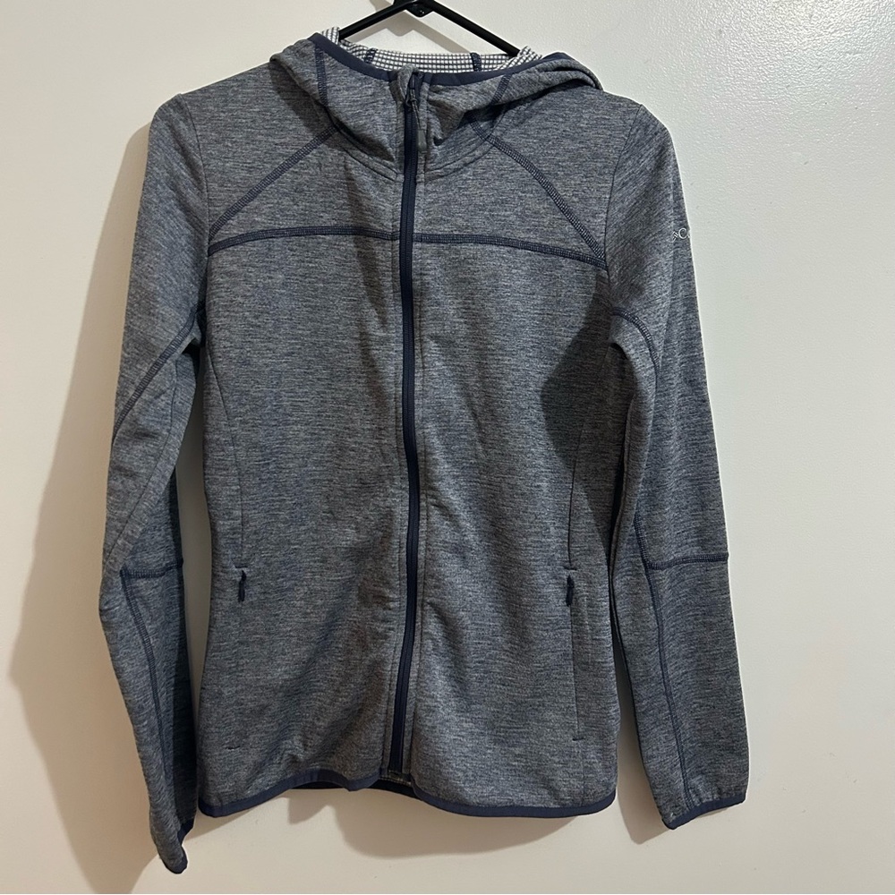 Columbia Women's Baker Valley Hooded Fleece jacket heathered greyish-blue XS